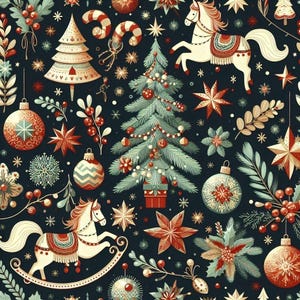 Christmasfabric, Santa Fabric, Merry  christmas ornament fabric. Printed Fabric,