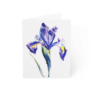 Cartões comemorativos em aquarela de íris - Conjunto com 1, 10, 30 ou 50 peças, Papelaria, Cartões florais, Pintados à mão, Pacote para correspondência em grandes quantidades