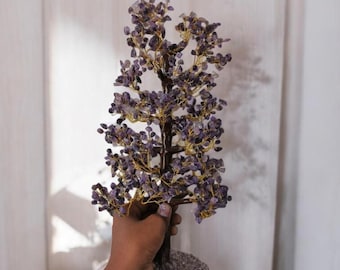 Large Amethyst Crystal Tree Handmade Crystal Home Office Decorative Crystal Tree Crystal Gemstone Tree