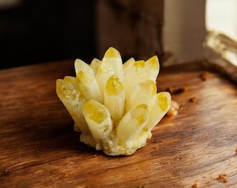 Large Citrine Crystal Cluster Handmade Crystal Home Office Decorative Crystal Geode Hand Carved Crystal Cluster Gift
