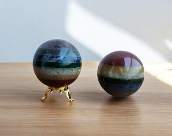Large Seven Chakra Crystal Sphere Ball Handmade Crystal Home Office Decorative Gem Crystal Ball Hand Carved Crystal Decorative Gift