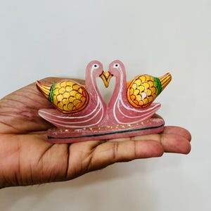 Natural Painted Crystal Duck Pair  Male & Female Duck Pair Mandarin Duck Pair Painted Ducks Love Ducks Attract Love Passion
