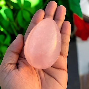 Large Rose Quartz Crystal Egg  Handmade Crystal Home Office Decorative Crystal Carved Egg