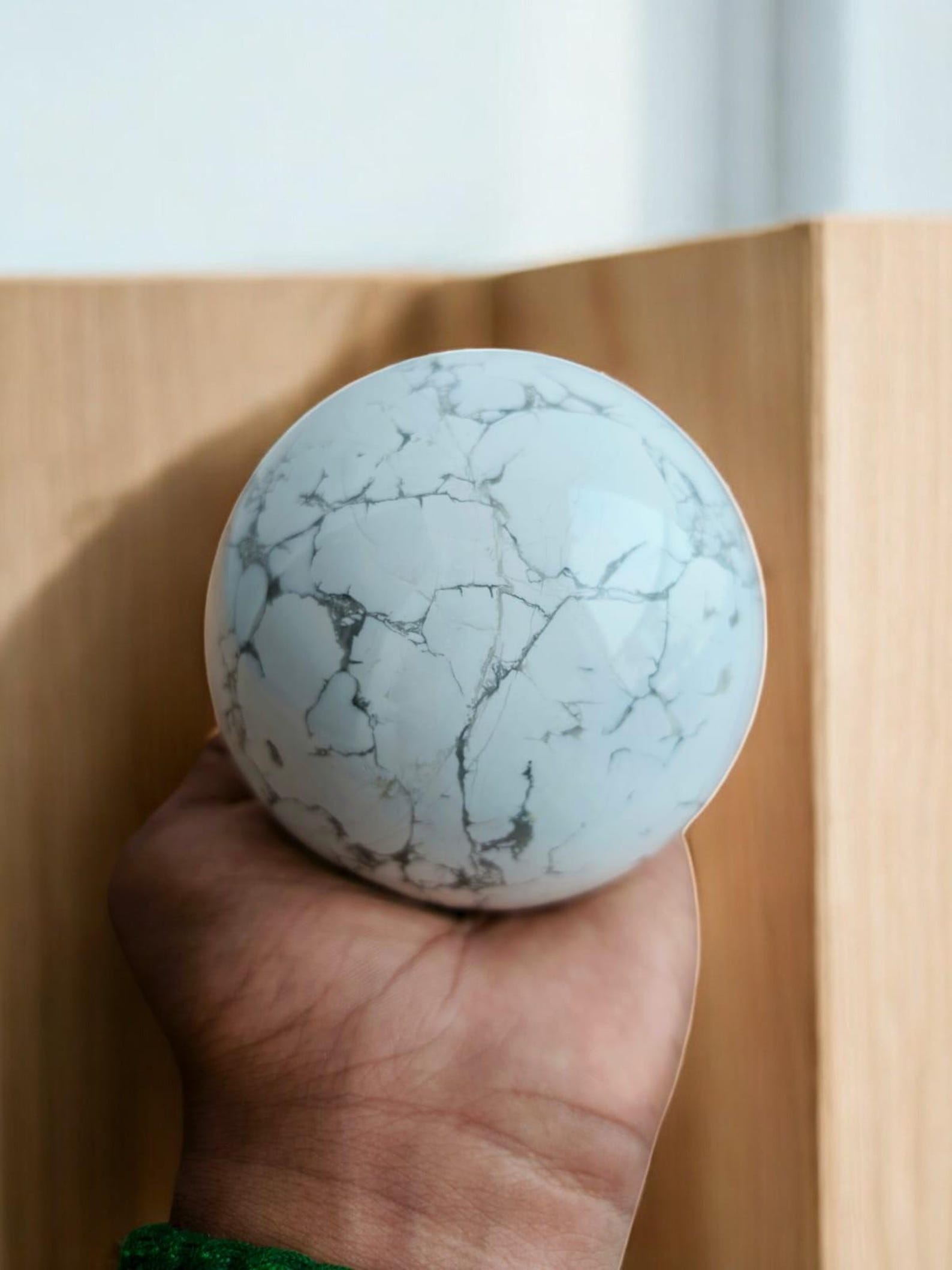Large Howlite Crystal Sphere Ball Spiritual Healing Properties Natural ...