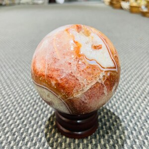 Large Druzy Carnelian Sphere, Amazing Carnelian Ball Home Office Decor Gemstone Carved Crystal Sphere Natural Unique Specimen Healing Gift
