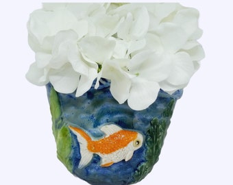 Goldfish Pot, Fine Ceramic Pottery