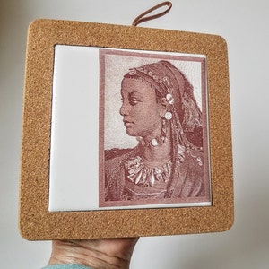 Sepia Nubian Queen Trivet Tile Cocina Decoración Regalo para Chef imagen 2
