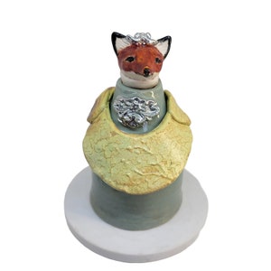 Fox Sculpture Jar Anthropomorphic Ceramic Zoomorphic Vessel image 3