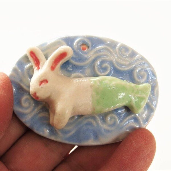 Mermaid Animal MerAnimals Ceramic Holiday Ornament or Pendant