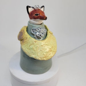 Fox Sculpture Jar Anthropomorphic Ceramic Zoomorphic Vessel image 6