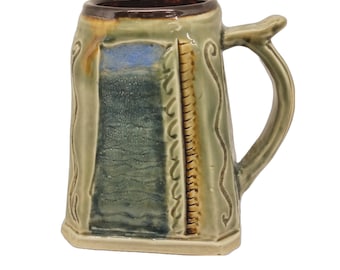 Sea Side Handmade Square 16 Oz Mug Natural Neutral Hues