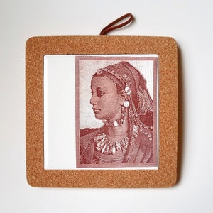 Sepia Nubian Queen Trivet Tile Cocina Decoración Regalo para Chef imagen 1