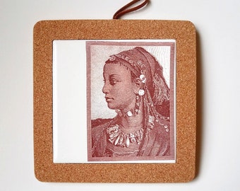 Sepia Nubian Queen Trivet Tile Kitchen Decor Gift for Chef