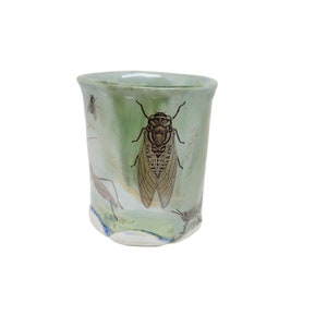 Insects Small Planter Porcelain Ceramic Pot for Succulents, Air Plants or for Your Desk