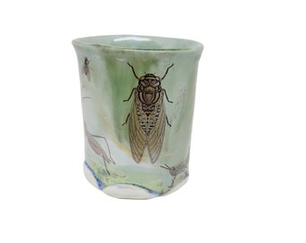 Insects Small Planter Porcelain Ceramic Pot for Succulents, Air Plants or for Your Desk