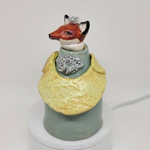 Fox Sculpture Jar Anthropomorphic Ceramic Zoomorphic Vessel image 4