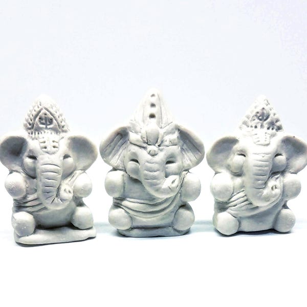 Elephant God Ganesh Ceramic Statue Miniature Ganesha Hindu Porcelain Figurine Art Sculpture Collectible