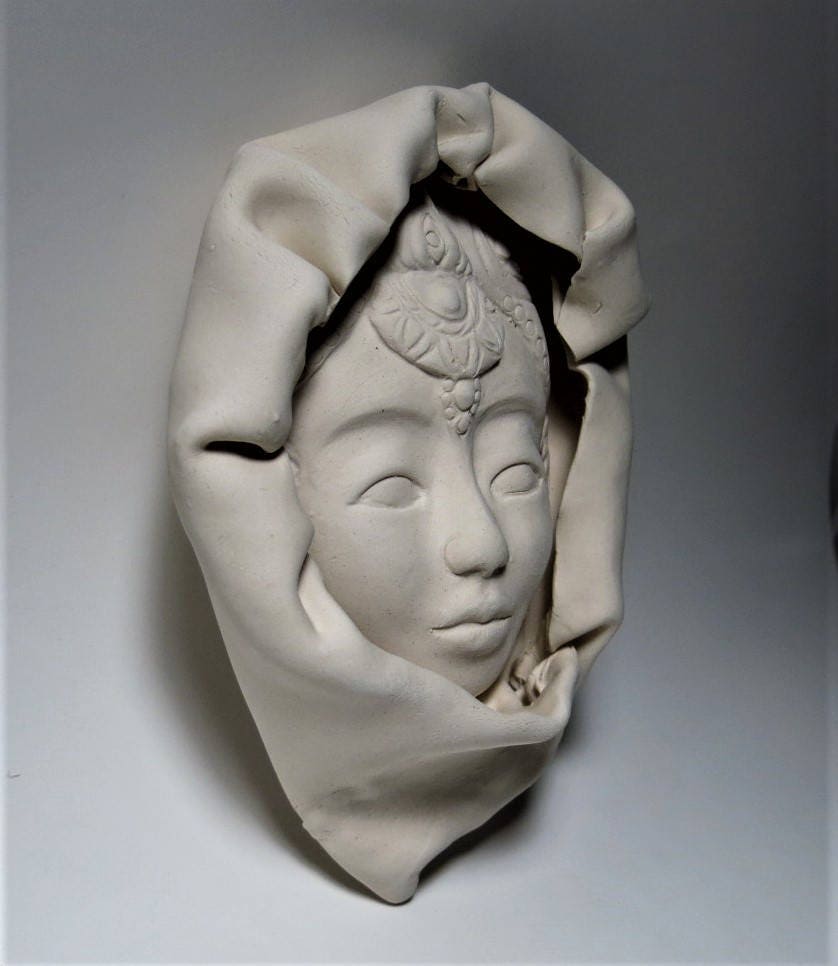 Face Sculpture Art Wall Hanging SECOND Sale Etsy