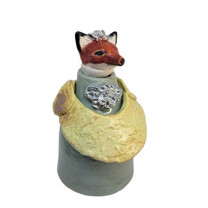 Fox Sculpture Jar Anthropomorphic Ceramic Zoomorphic Vessel image 1