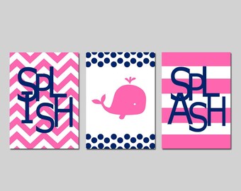 Pink Whale Bathroom Etsy