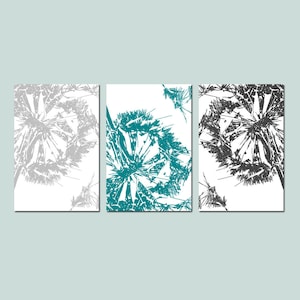 Dandelion Wall Art, Dandelion Decor, Dandelion Art, Set of 3 Dandelion Prints or Dandelion Canvas Art, Modern Floral Art CHOOSE YOUR COLORS
