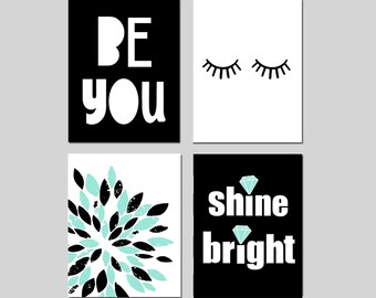 Decor For Teens, Teen Girl Room Decor, Tween Bedroom Art, Girls Dorm Decor, Set of 4 Prints or Canvas