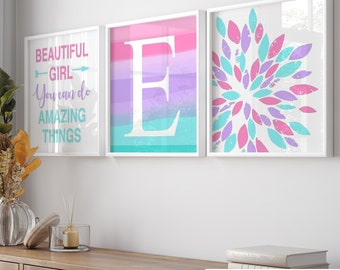 Girl Bedroom Decor, Positive Quotes for Girls Room Decor, Tween Girl Room Decor, Tween Girl Gifts, Set of 3 Girl Bedroom Prints or Canvas