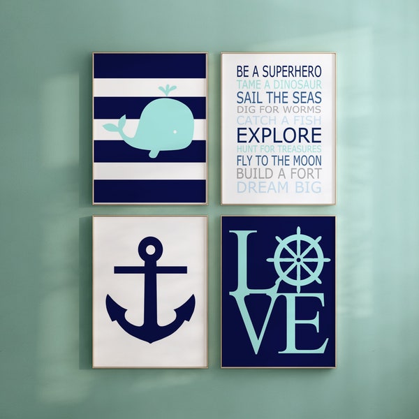 Nautical Nursery Art Etsy