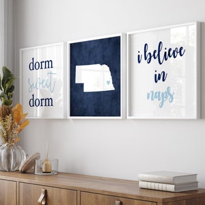 Dorm Decor, College Dorm Decor, Dorm Room Decor Dorm Decorations, Dorm Sweet Dorm, Dorm Wall Art - Set of 3 Dorm Prints or Dorm Canvas Art