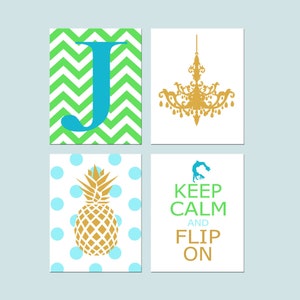 Gymnastics Decor for Teen Girl Room Decor, Tween Wall Decor, Gymnastics Art, Tween Girl Bedroom Art - Set of 4 Gymnastics PRINTS OR CANVAS