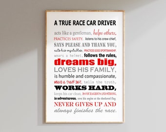 Race Car Nursery Decor Race Car Nursery Art Race Car Pit Crew Nursery Decor Transportation Nursery Art Race Car Quote - PRINT OR CANVAS