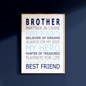 BROTHERS Decor Brothers Print or Brother Canvas - Brothers Quote Brothers Room Decor - Big Brother Quote - Brothers Wall Art Boy Rules Sign