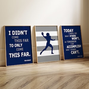 Fußball-Dekor für Jungenzimmer, Fußball-Wandkunst für Kinder, Fußball-Poster, Geschenk für Fußballspieler, Set aus 3 Fußball-DRUCKEN oder LEINWAND