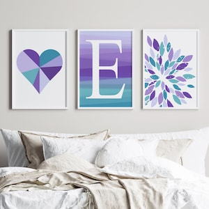 Purple Room Decor for Girl Bedroom Wall Art, Tween Girl Room Decor, Teenage Girl Wall Decor, Tween Girl Gift Idea, Set of 3 PRINTS OR CANVAS