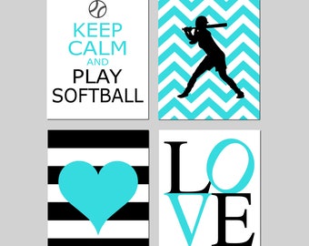 Softball Wall Art Etsy
