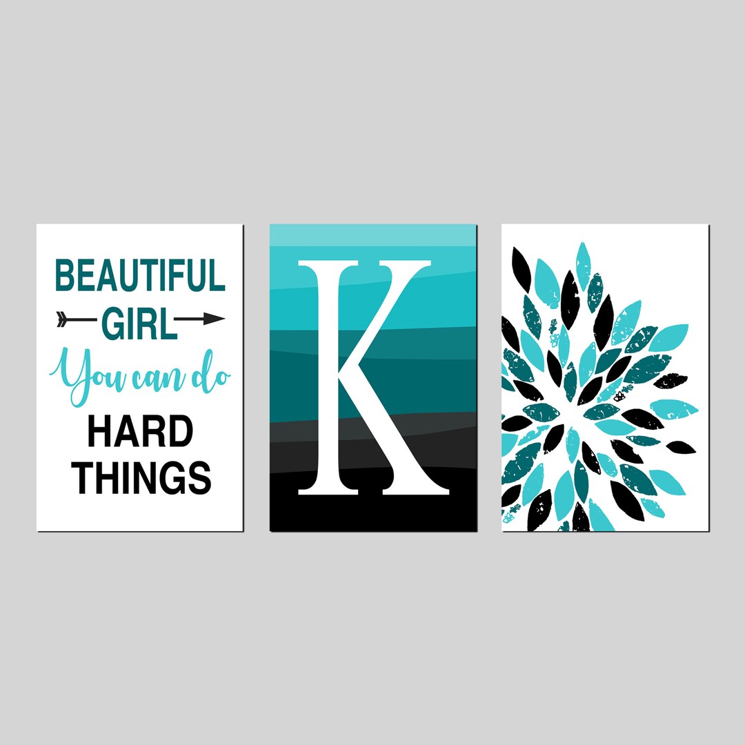 Beautiful Girl You Can Do Hard Things Quote, Tween Girl Room Decor, Teenage Girl Room Decor