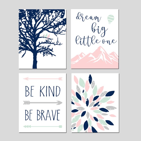 Pink Navy Nursery - Etsy
