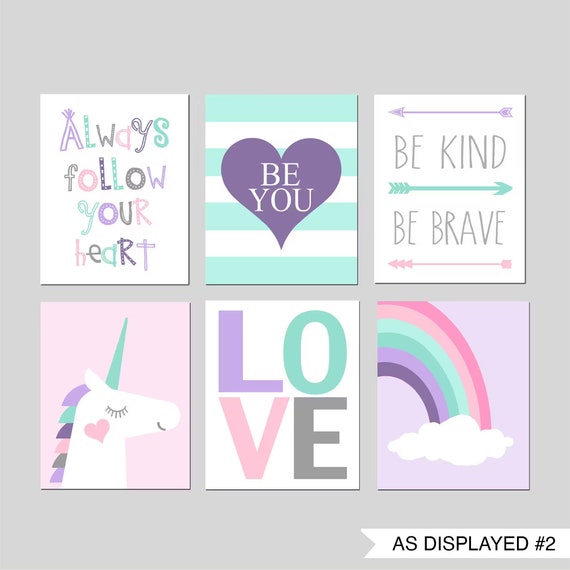 Unicorn Girls Room Decor Unicorn Wall Art Unicorn Bedroom Decor for Girls Unicorn Decor Set of 6 Unicorn Prints or Unicorn Canvas Art Etsy Canada