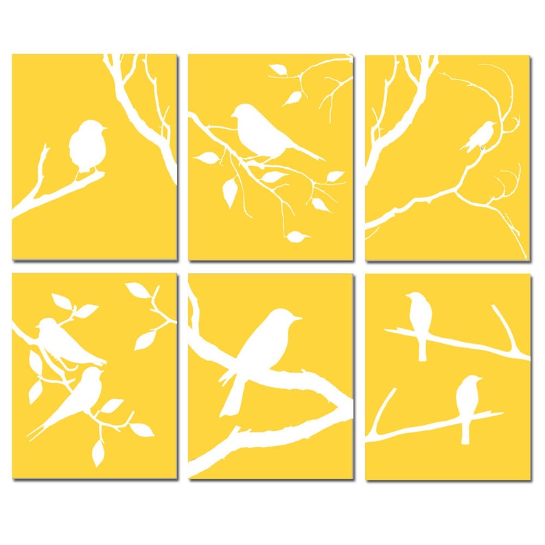 Wall Art Birds Set of 6 Bird Prints or Bird Canvas Art Bird Etsy