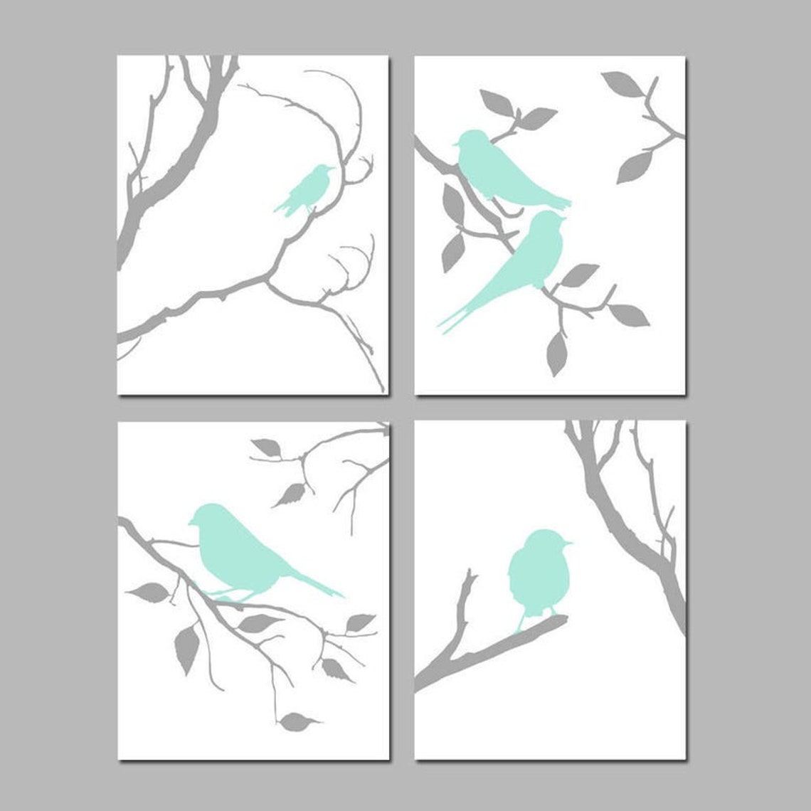 Bird Art Yellow and Grey Bird Wall Art Bird Decor Yellow and - Etsy