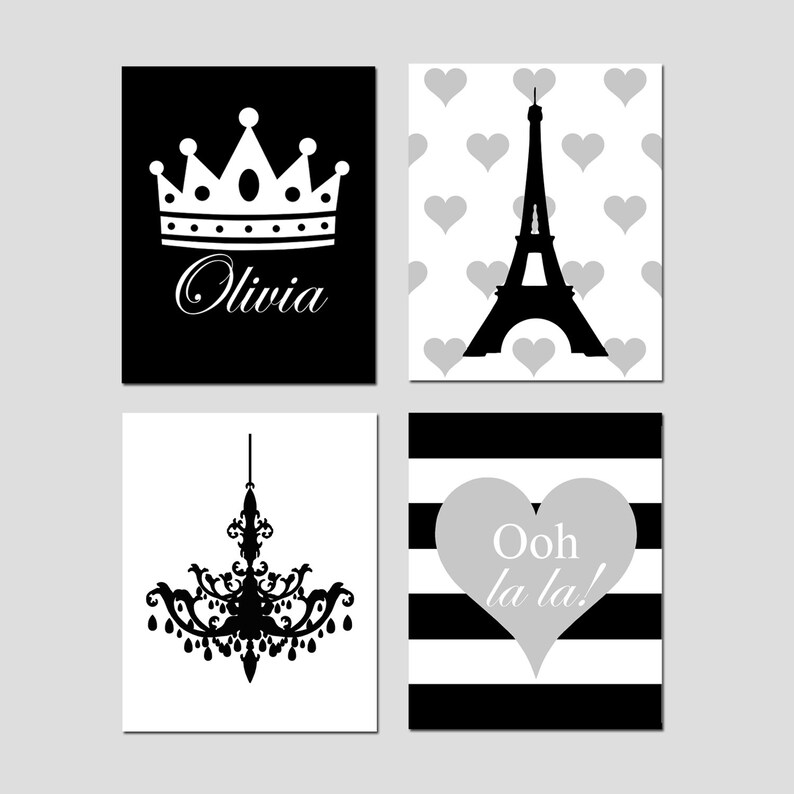 Paris Room Decor Girl Bedroom Art Girl Room Decor Black And White Tween Room Decor Tween Decor Paris Set Of 4 Prints Choose Your Colorsk