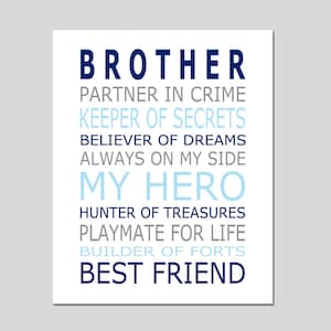 BROTHERS Decor Brothers Print or Brother Canvas - Brothers Quote Brothers Room Decor - Big Brother Quote - Brothers Wall Art Boy Rules Sign