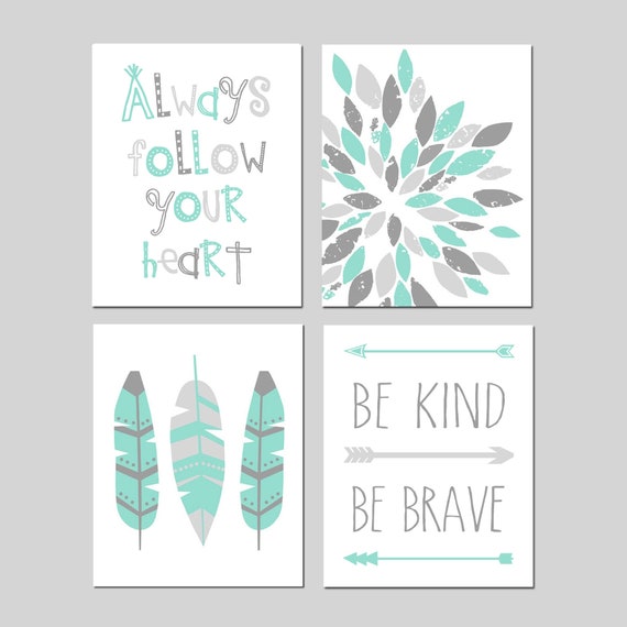 Girl Room Decor Teal Bedroom Decor Tienermeisje Slaapkamer Prints