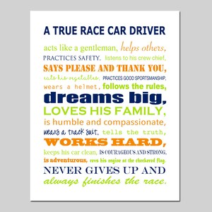 Race Car Nursery Art Race Car Pit Crew Nursery Decor Transportation Nursery Art Boy Nursery Art Quote Race Car Quote CANVAS OR PRINT navy/lime/orange