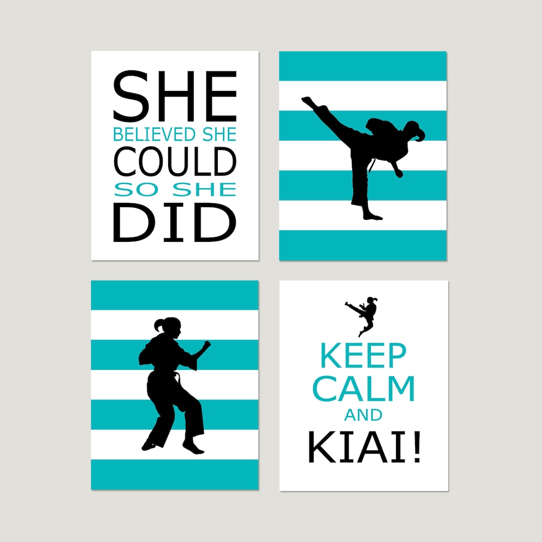 Girls Karate Wall Art, Girls Martial Arts Decor, Karate Room Decor for