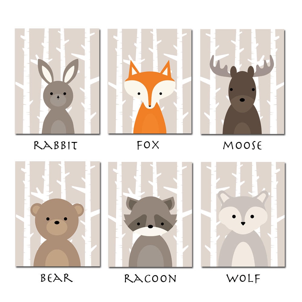 WOODLAND Nursery Decor Woodland Nursery Art Woodland Nursery Etsy