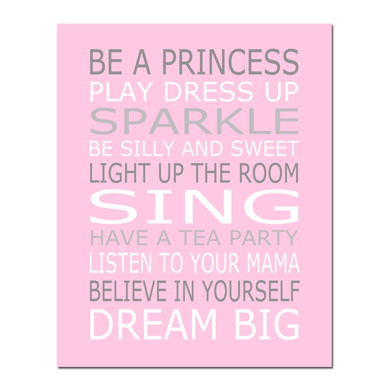 be a princess baby girl nursery art quote princess quote etsy