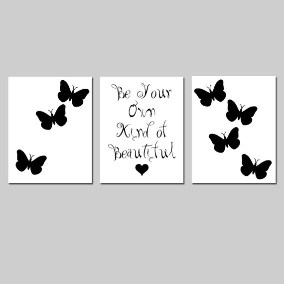Tween Girl Wall Art Trio Be Your Own Kind Of Beautiful Etsy