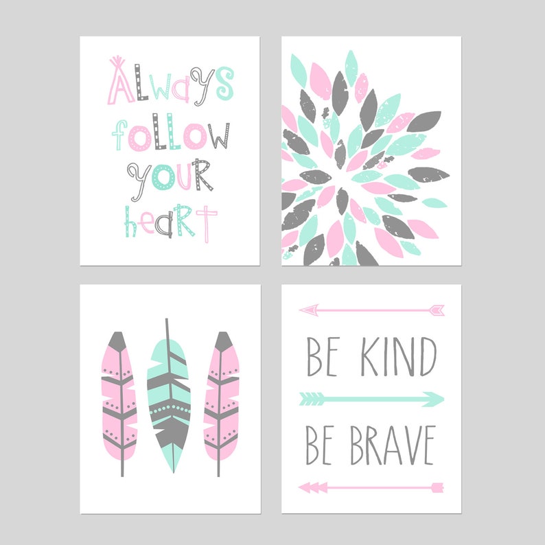 Girl Room Decor Teal Bedroom Decor Teen Girl Bedroom Prints | Etsy