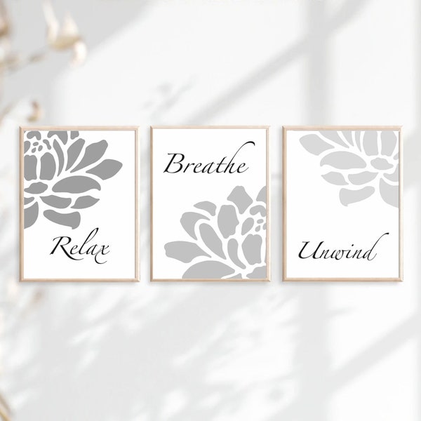 Gray Bathroom Decor Etsy